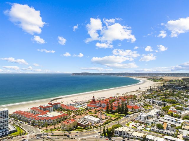 Coronado beach curving toward Point Loma