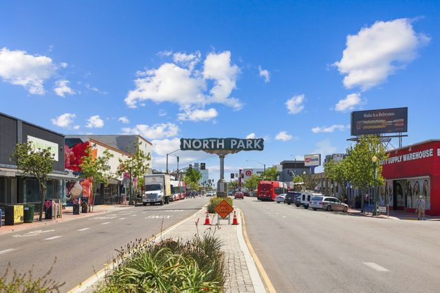 The North Park skyline to the west
